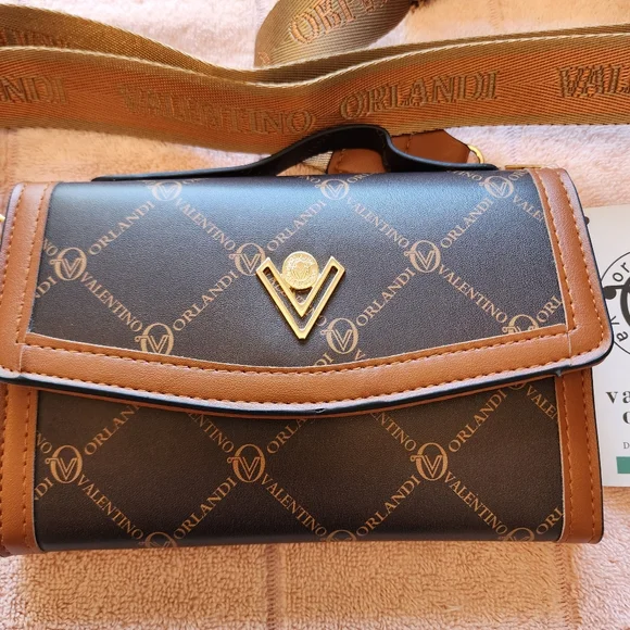 Valentino Orlandi Elegant Brown and Black Shoulder Bag. NWT - Picture 2 of 8